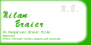 milan braier business card